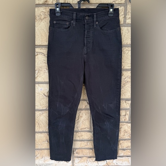 LEVIS Classic Gray / Black Ankle High Rise Button fly Jeans Size 27 - Picture 3 of 8